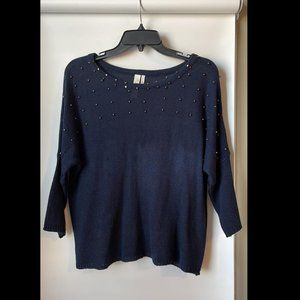 Navy Studded Sweater - NEVER WORN